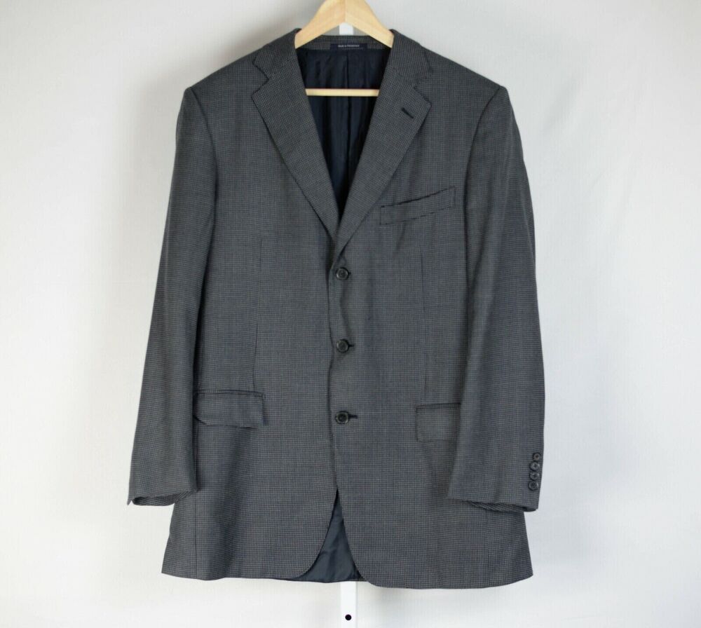 Ermenegildo Zegna Fit Rom | WOOL & SILK | Blue Blazer Sport Coat Jacket US 44L